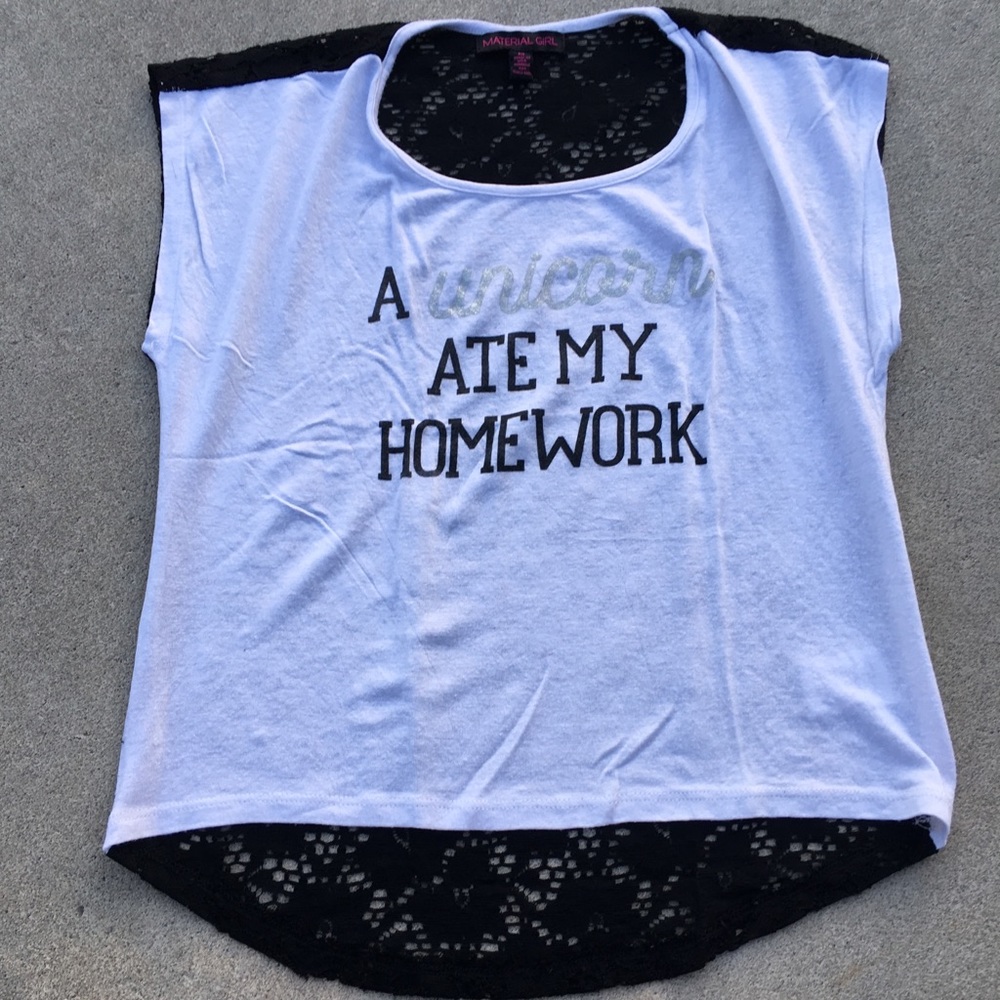 This is a black and white cropped shirt for kids